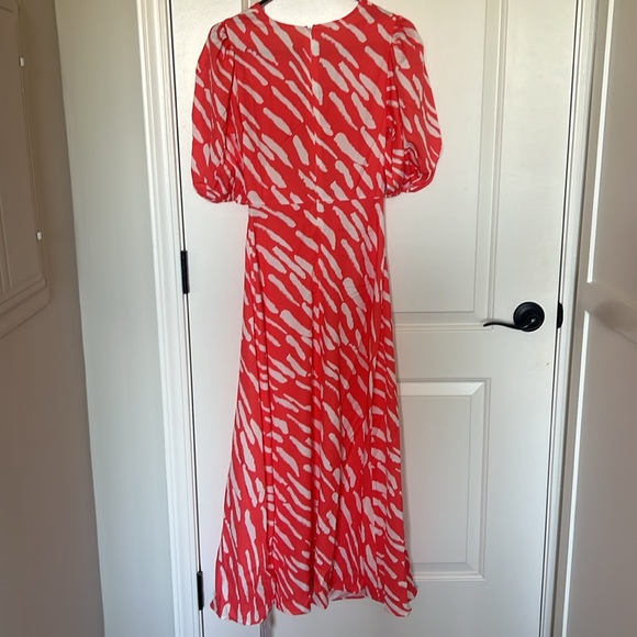 Commense Orange Stripe Pattern Cutout Long Dress - Picture 3 of 4